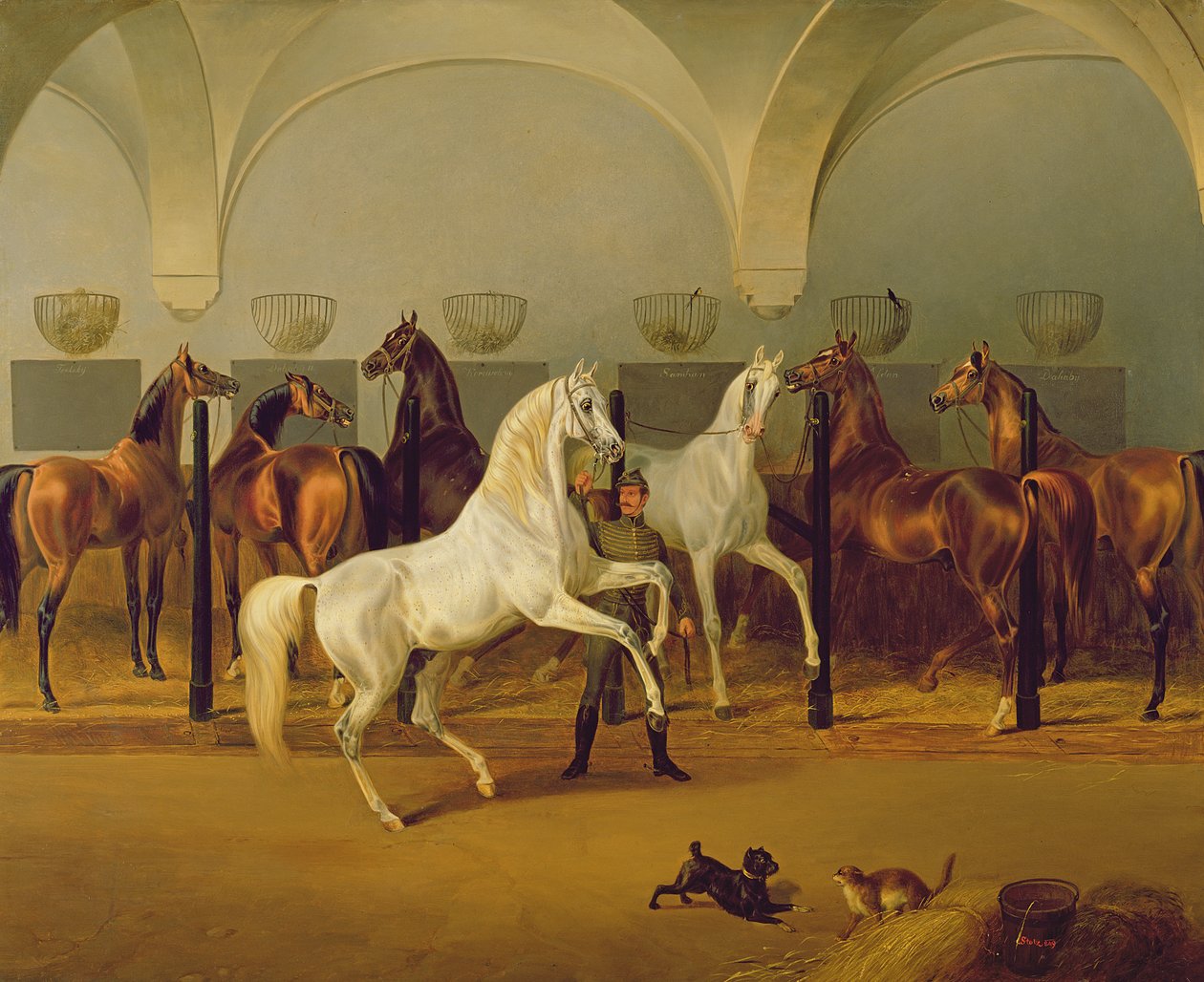 A babolnai istállók, 1849 alkotó: Otto Stotz