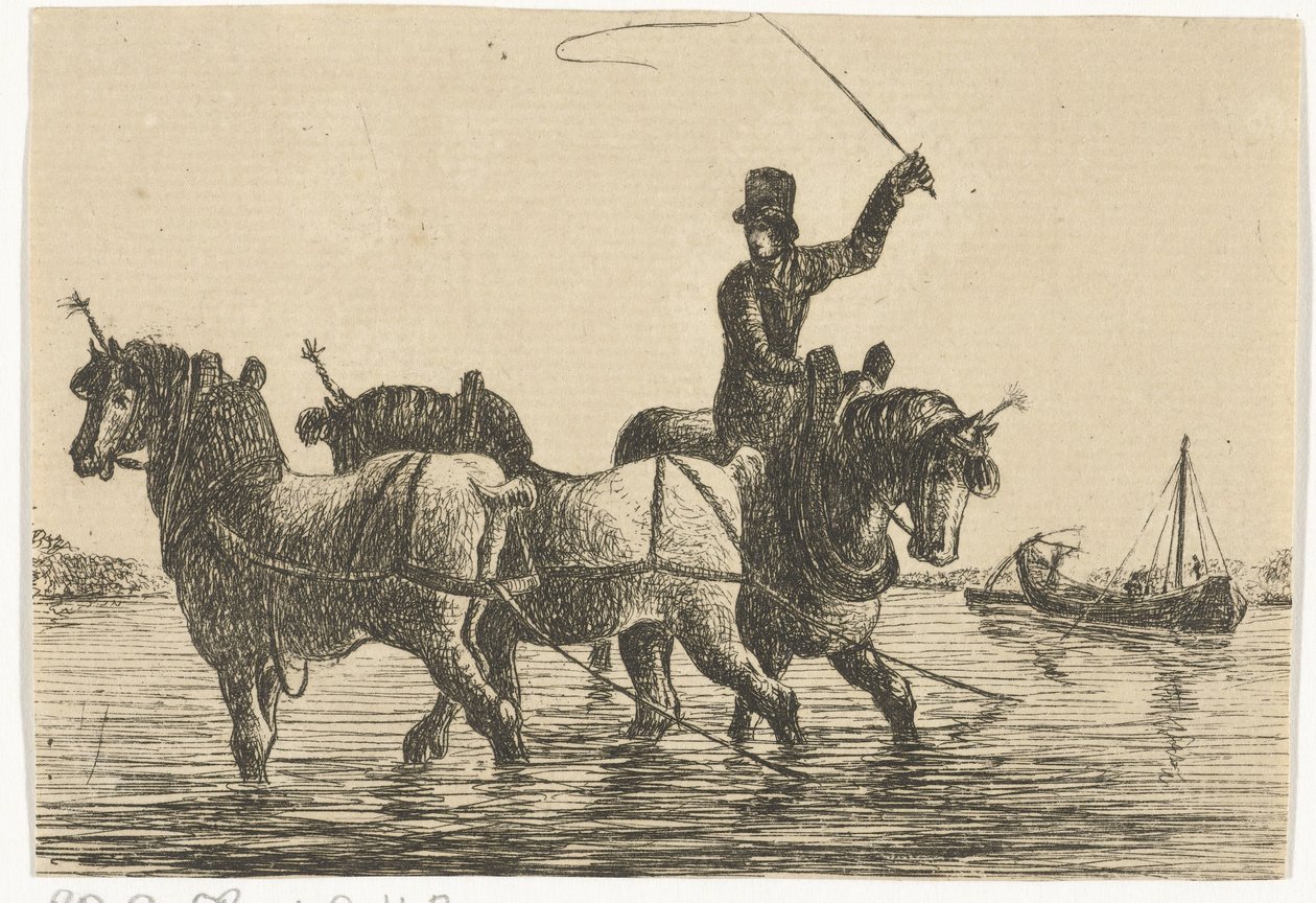 Három igásló a vízben alkotó: Otto Baron Howen