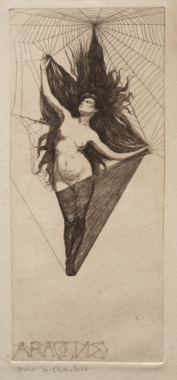 Arachne, 19. század. alkotó: Otto H. Bacher