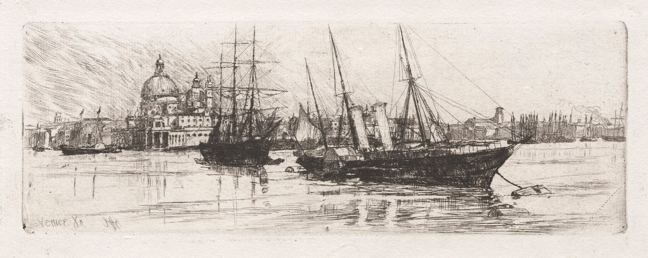 Két hajó, Velence, 1880. alkotó: Otto H. Bacher