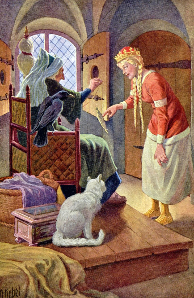 Csipkerózsika, 1900 körül (képeslap) alkotó: Otto Kubel