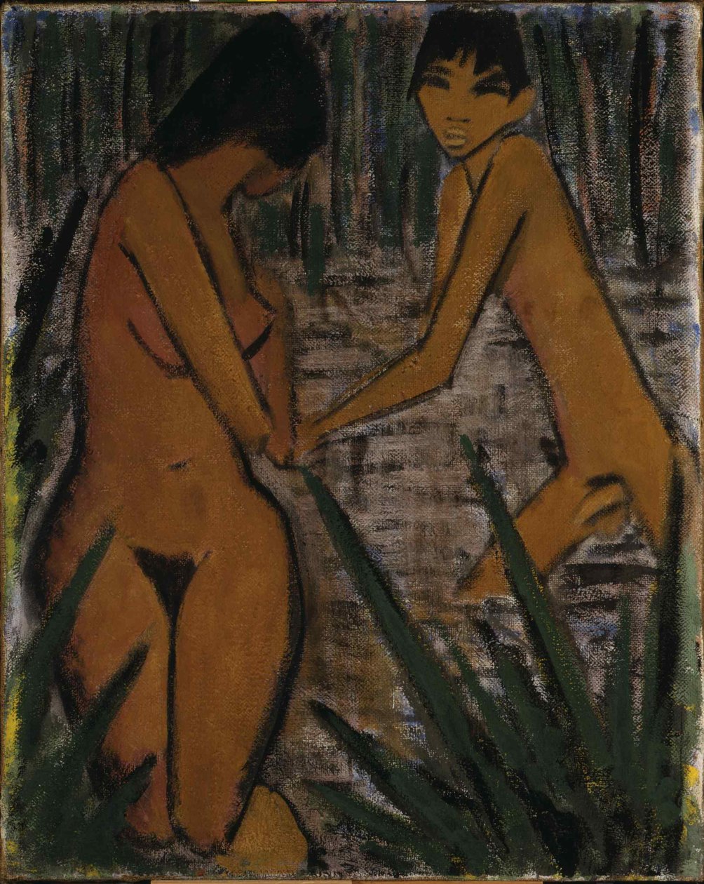 Fürdőzők, c. 1920. alkotó: Otto Mueller