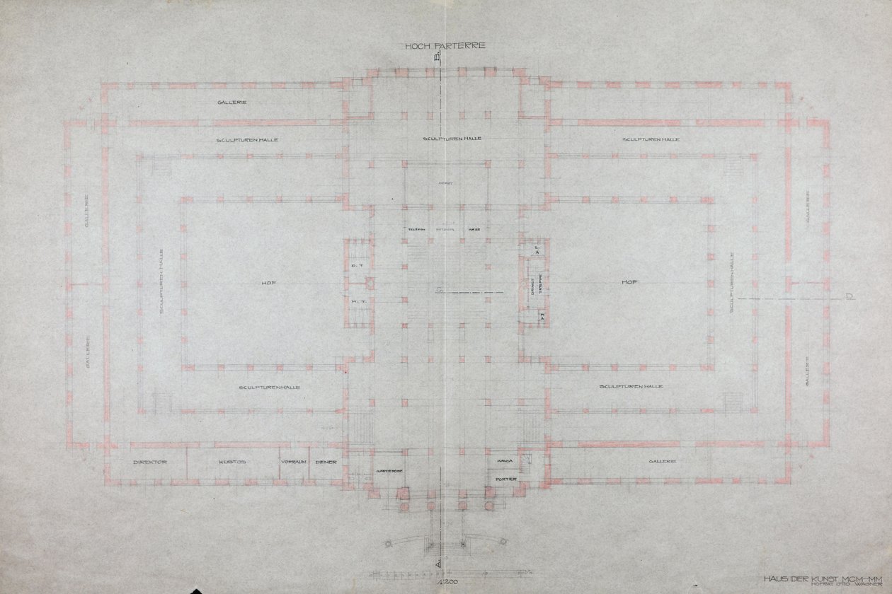 Projekt a "Művészetek Háza MCM-MM" számára alkotó: Otto Wagner