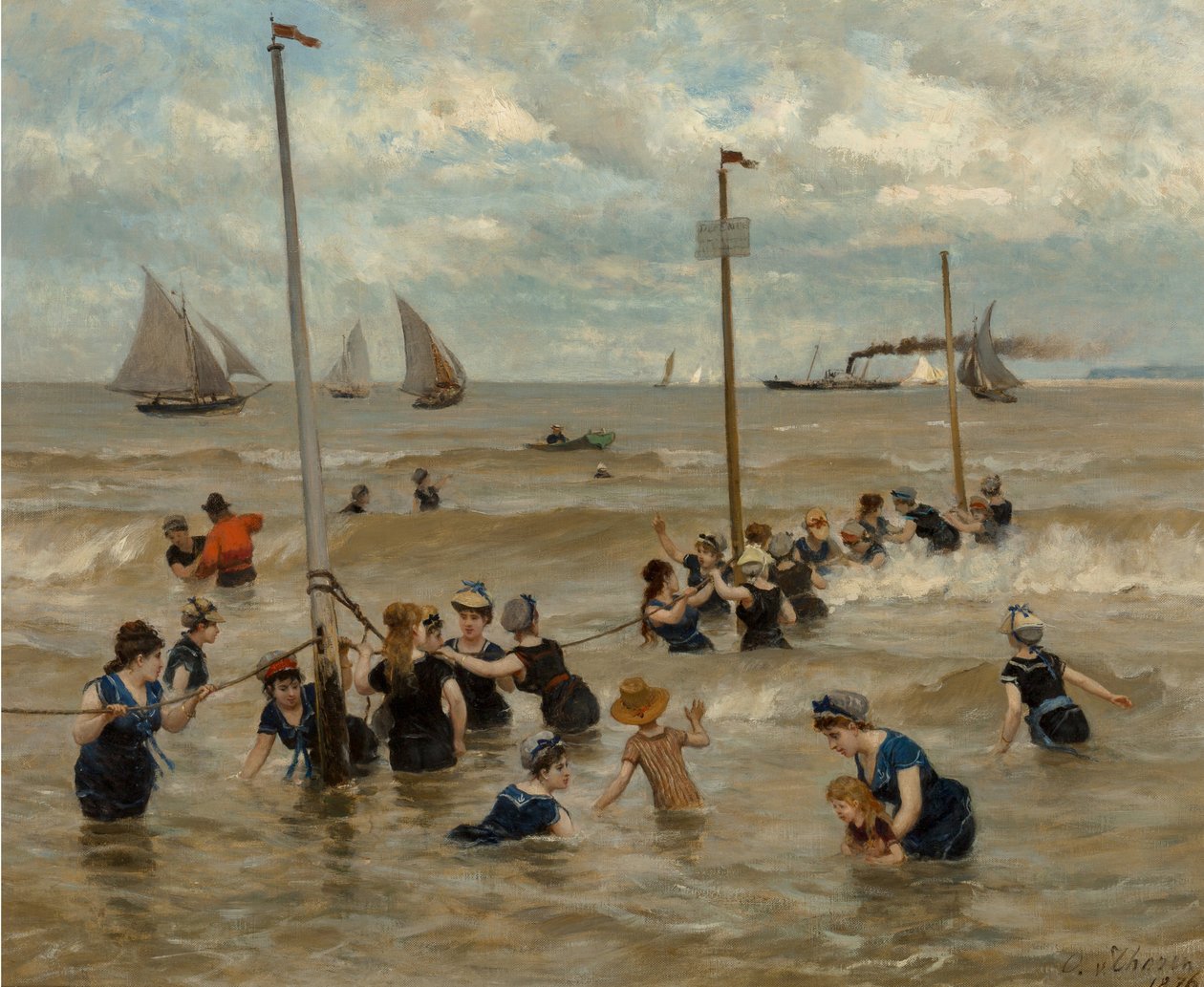 Fürdés a tenger mellett, 1876. alkotó: Otto von Thoren