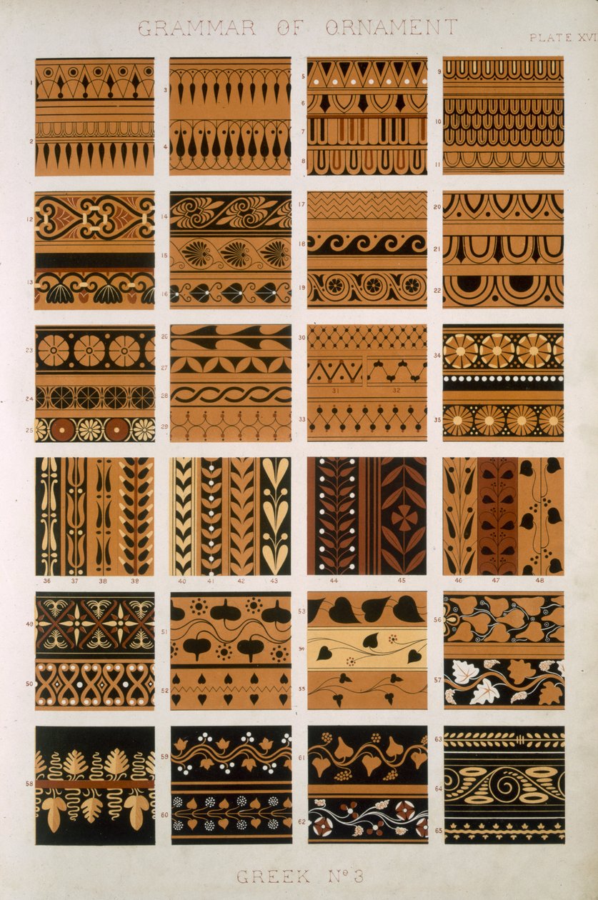 Görög 3. szám, XVII. tábla, Owen Jones (1809-68) „The Grammar of Ornament” című művéből alkotó: Owen Jones