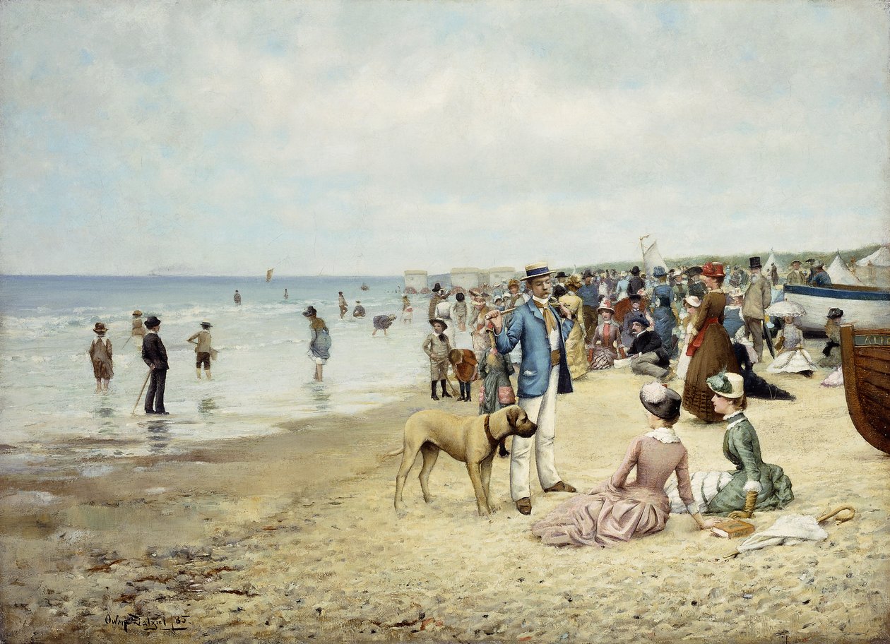 Egy nap a tengerparton, 1885 alkotó: Owen Dalziel