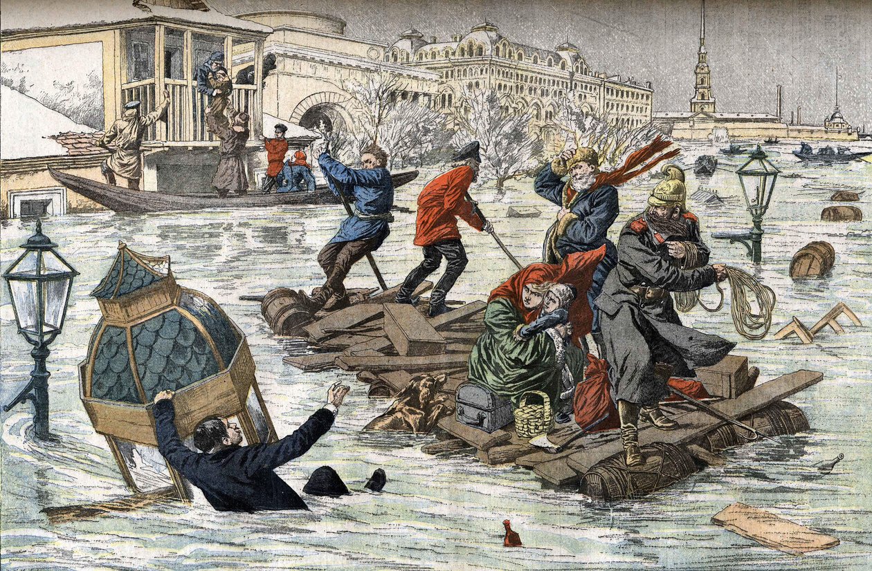Árvíz Szentpéterváron 1903-ban alkotó: P.H.G.V. Michel