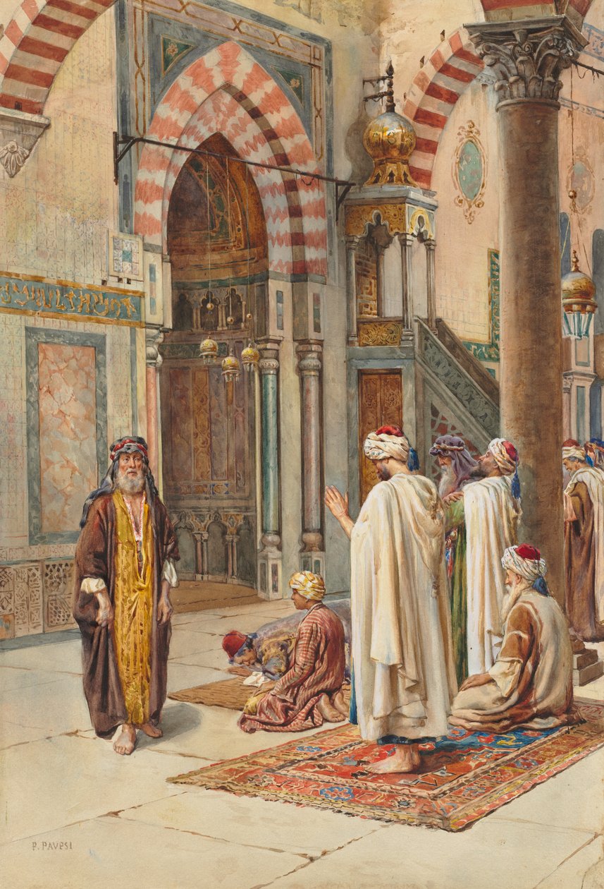 Moslems at Prayer, 1800-as évek vége – 1900-as évek eleje. alkotó: P. Pavesi