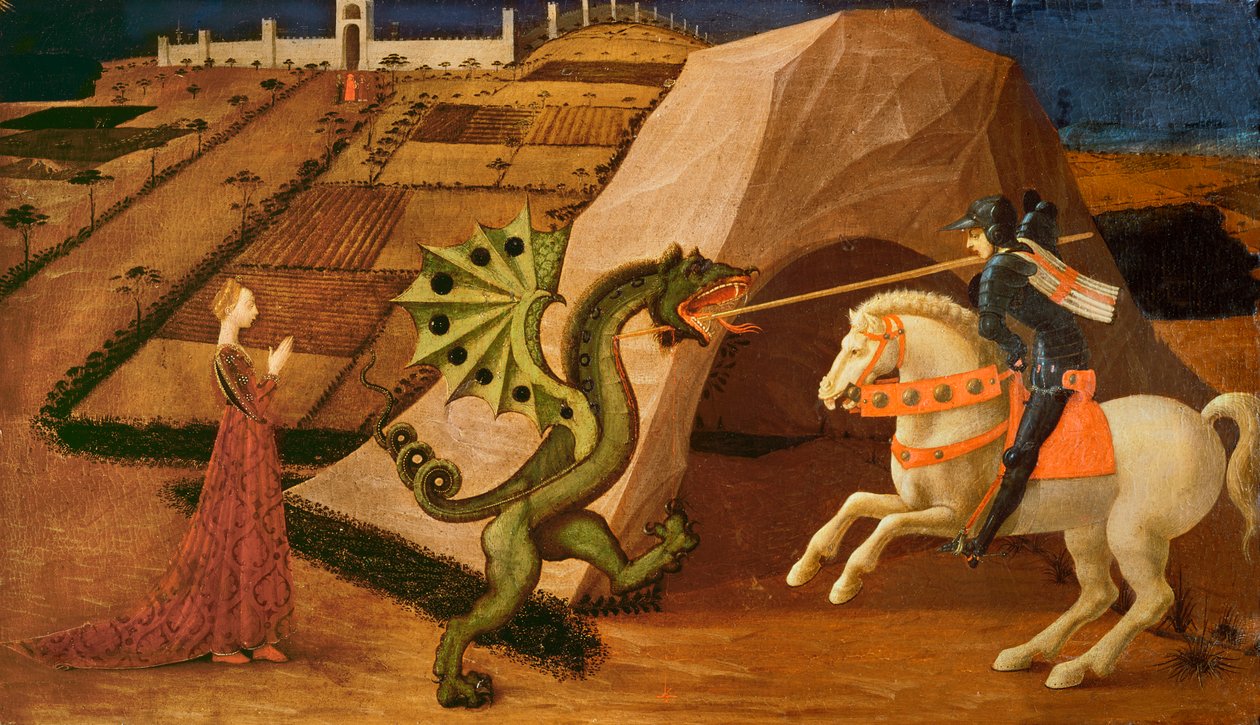 Szent György és a sárkány, 1439-40 körül (tempera a panelen) (részletesen lásd: 85552) alkotó: Paolo Uccello