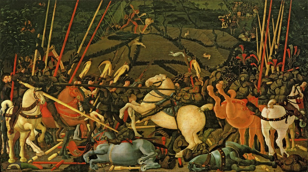 A San Romano-i csata 1432-ben, 1456 körül (tempera a panelen) (lásd még: 162335) alkotó: Paolo Uccello