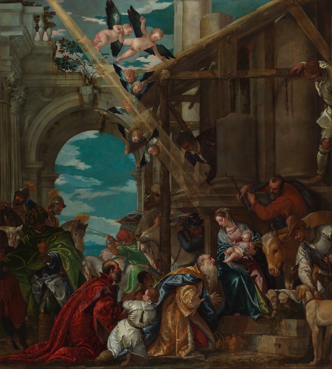 A mágusok imádása alkotó: Paolo Veronese