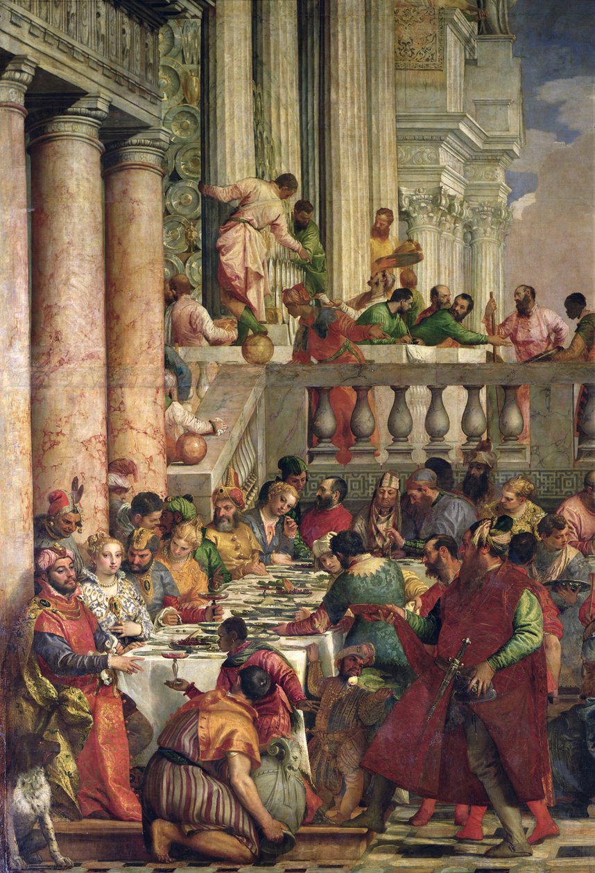 Házassági lakoma Kánában, részlet a bal oldalról, 1562 körül alkotó: Paolo Veronese