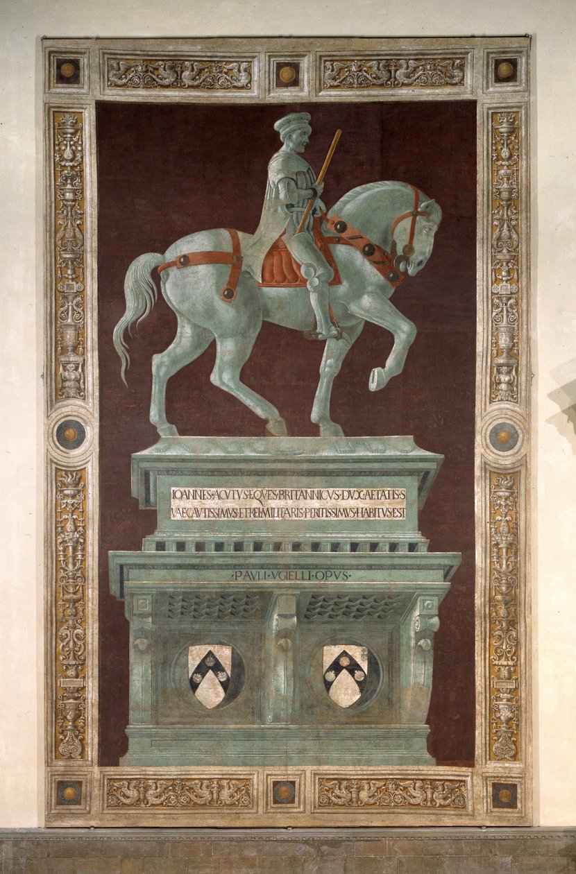 John Hawkwoodot ábrázoló freskó alkotó: Paolo Uccello