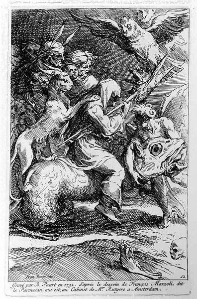 A boszorkányok szombatja, metszett: Bernard Picart (1673-1733) 1732 alkotó: Parmigianino