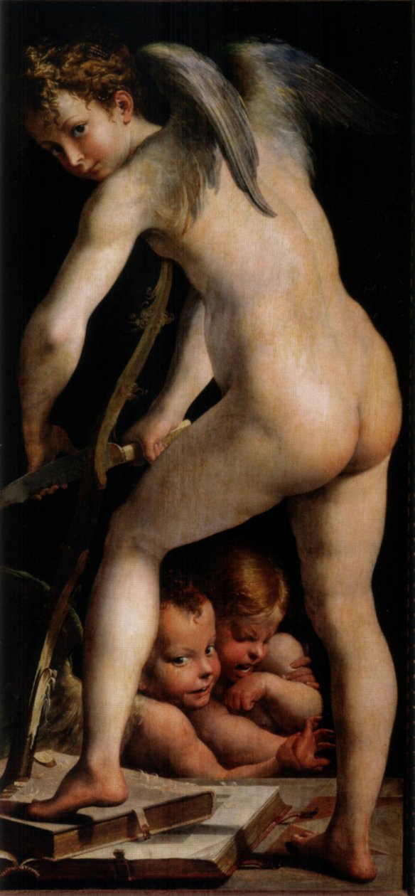 Ámor az íjat készíti alkotó: Parmigianino