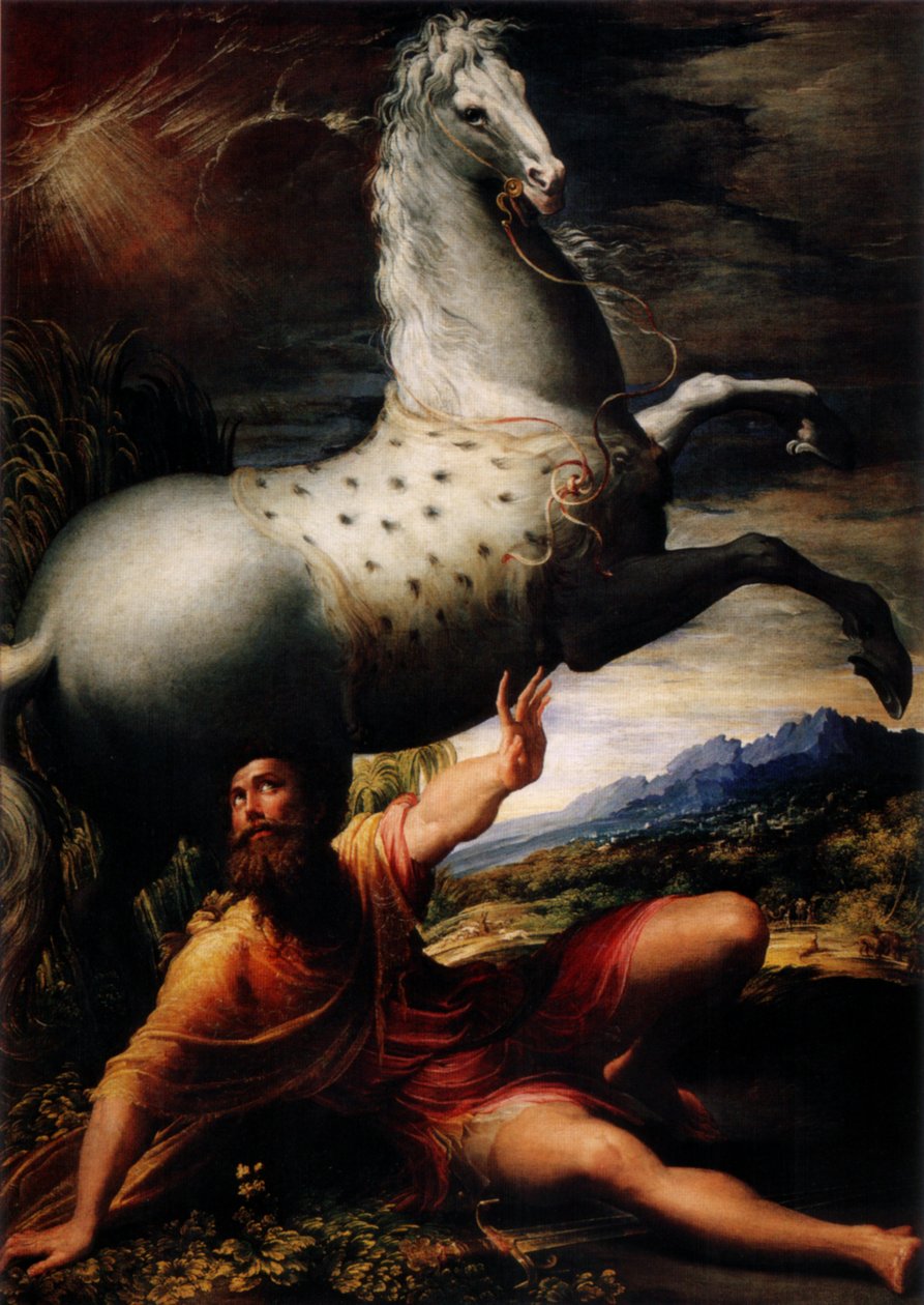 szent Pál megtérése alkotó: Parmigianino