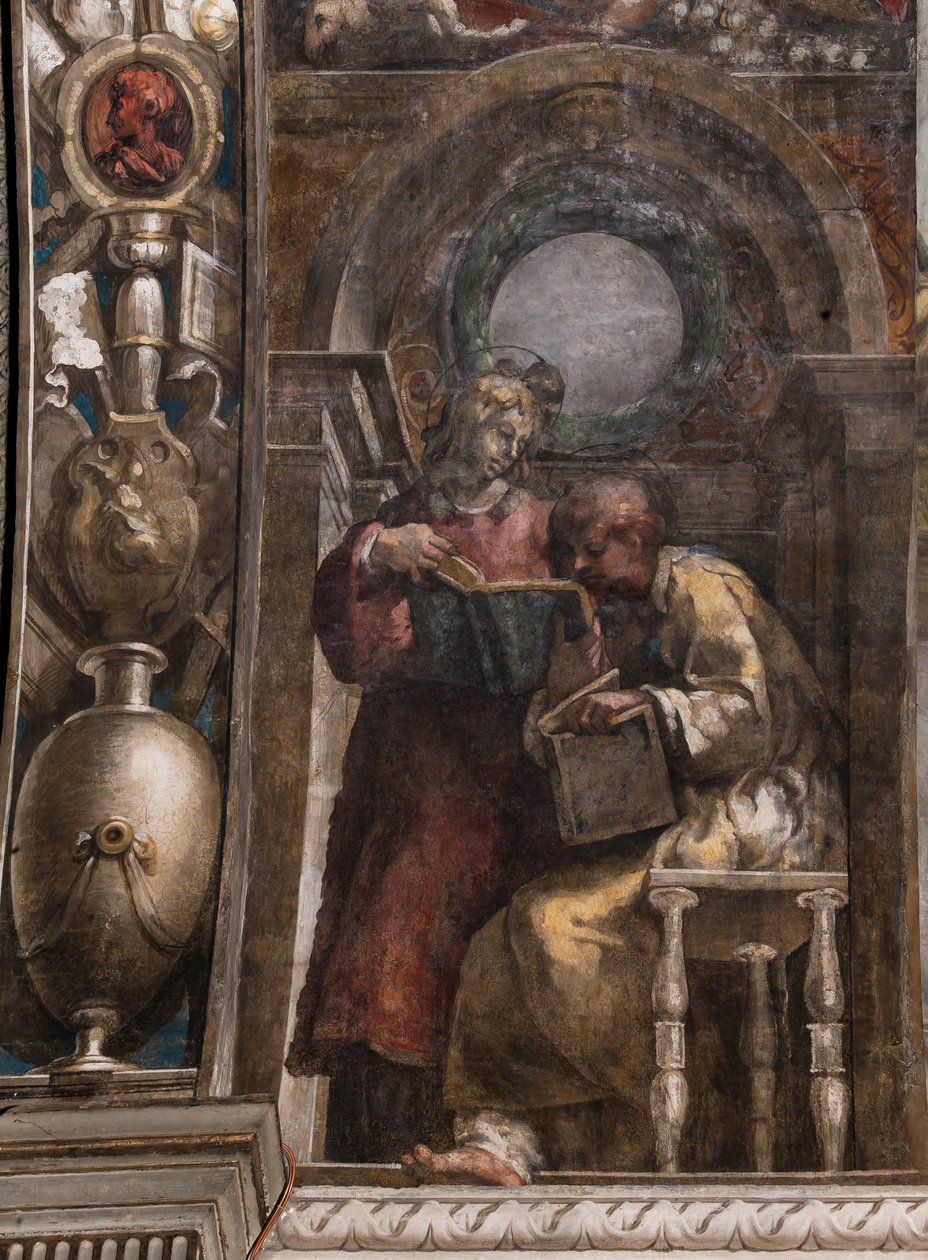Szent István és Szent Lőrinc, 1523 körül (freskó) alkotó: Parmigianino