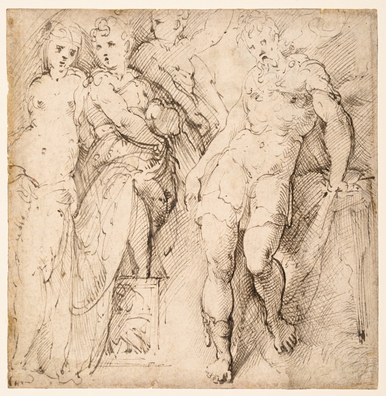 Négy alaktanulmány (rekto) alkotó: Parmigianino