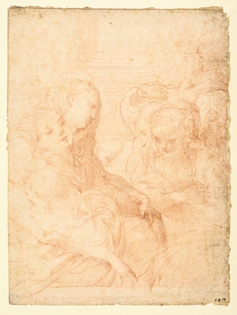 Nők csoportja (recto) alkotó: Parmigianino