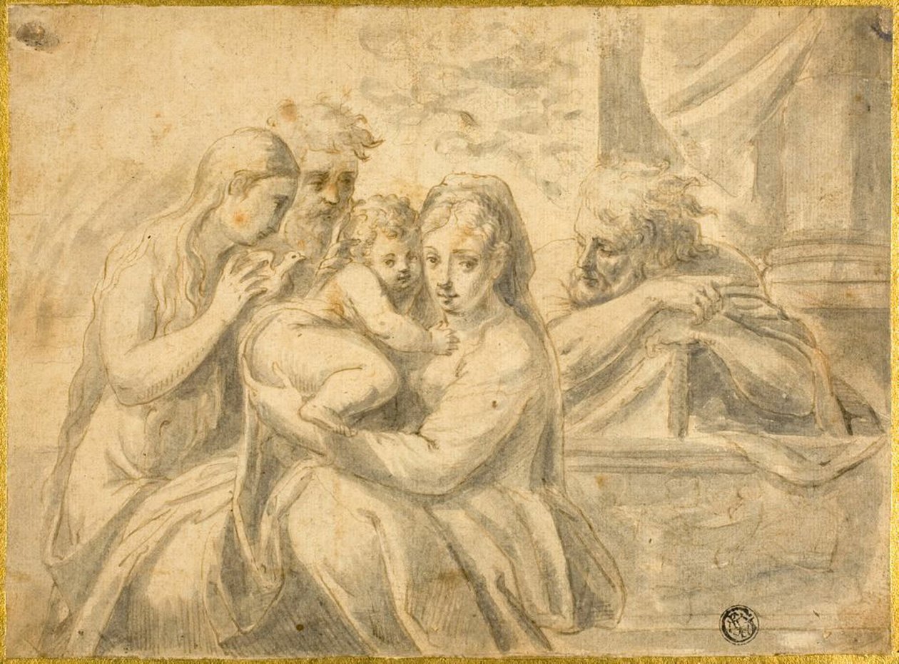 Szent Család Mária Magdolnával és Férfi Szenttel alkotó: Parmigianino