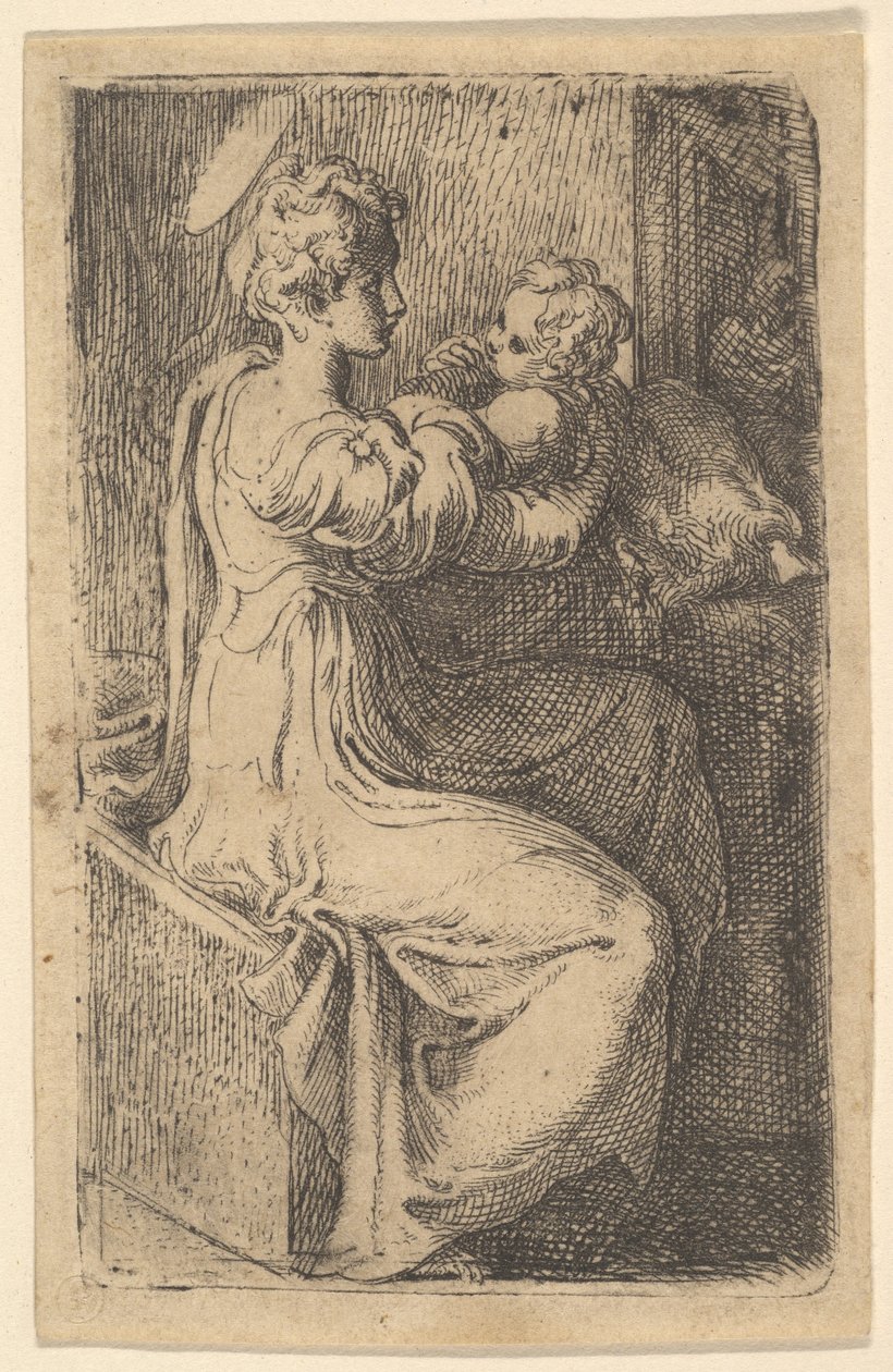 Madonna és gyermeke, 16. század. alkotó: Parmigianino