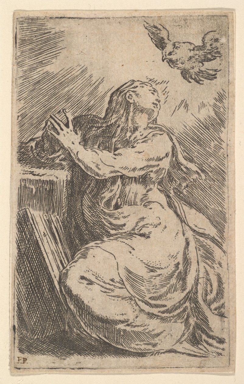 Angyali üdvözlet, 16. század eleje. alkotó: Parmigianino
