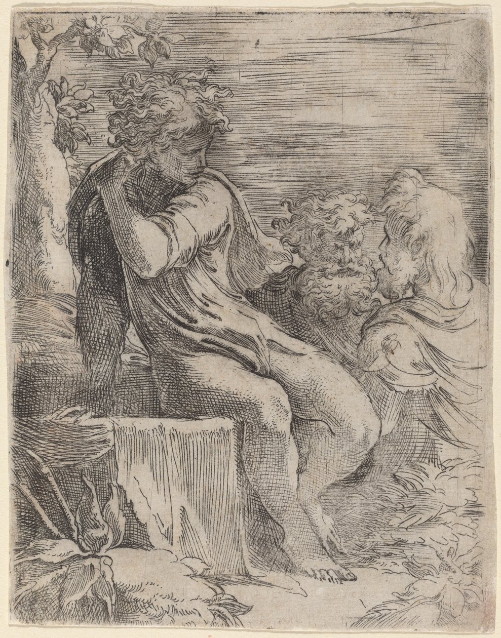A fiú és két öreg alkotó: Parmigianino
