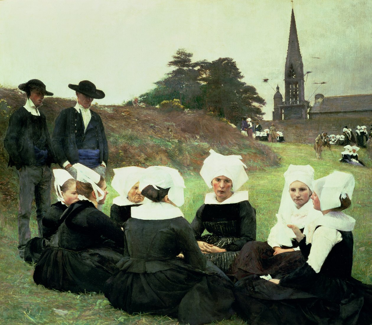 Breton nők ülnek a kegyelemdöfésben alkotó: Pascal Adolphe Jean Dagnan Bouveret