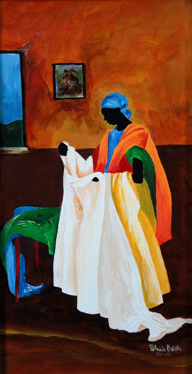 A varrónő, 2011 (akril, fa) alkotó: Patricia Brintle