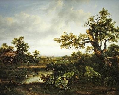 Erdős táj (olaj, panel) alkotó: Patrick Nasmyth