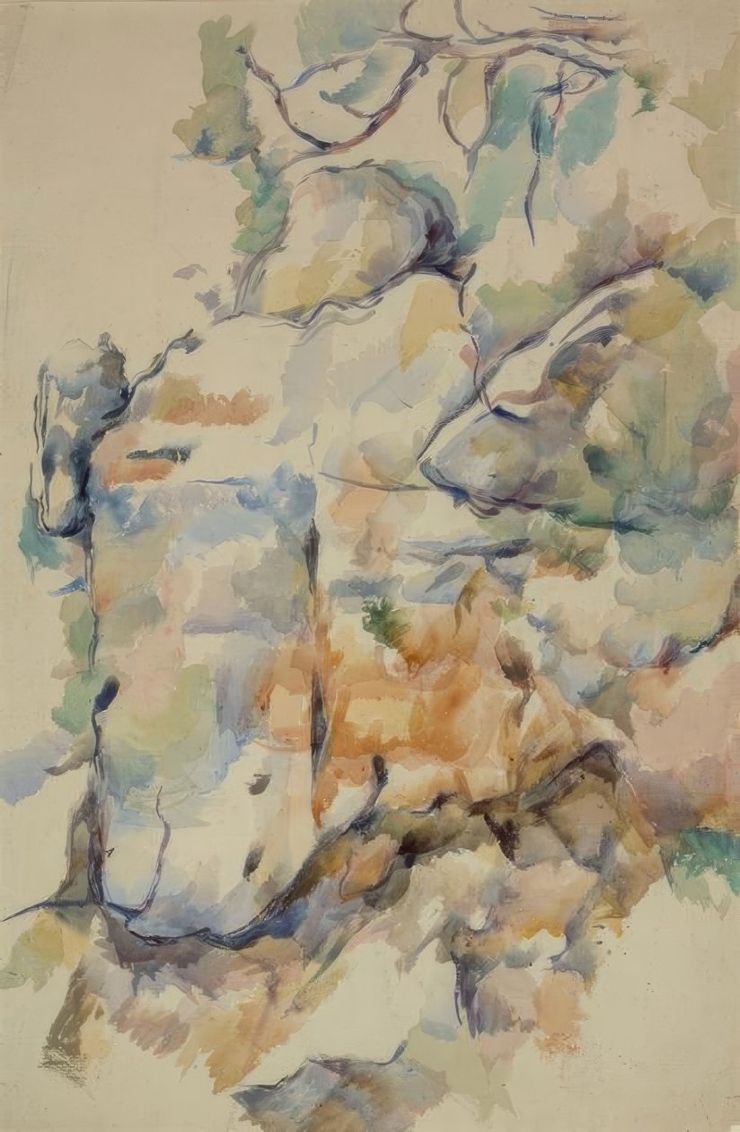 Sziklák a Château-Noir feletti barlangok közelében alkotó: Paul Cézanne