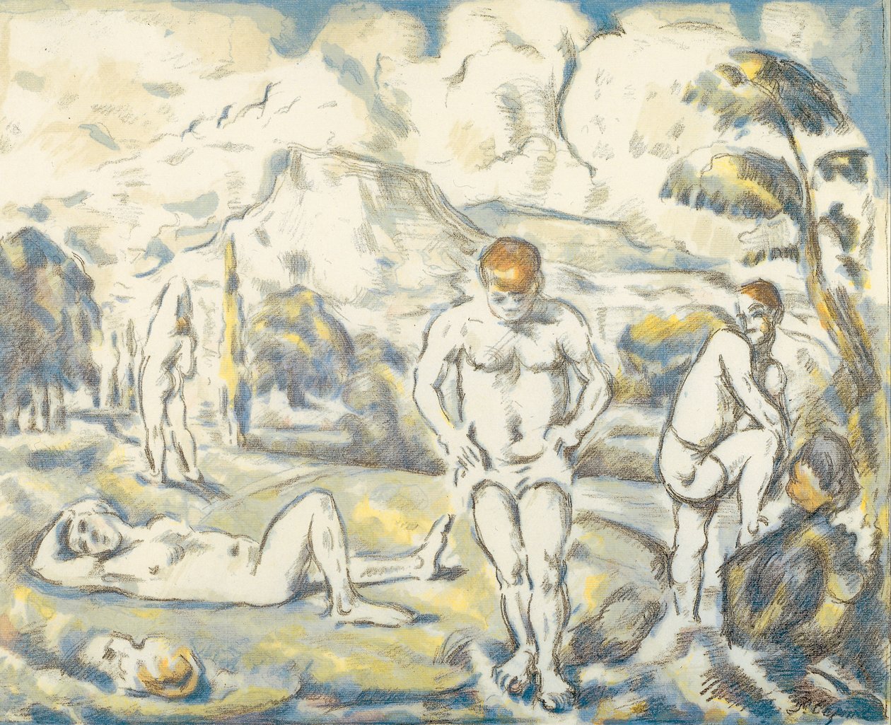 A fürdőzők (nagy tányér) alkotó: Paul Cézanne
