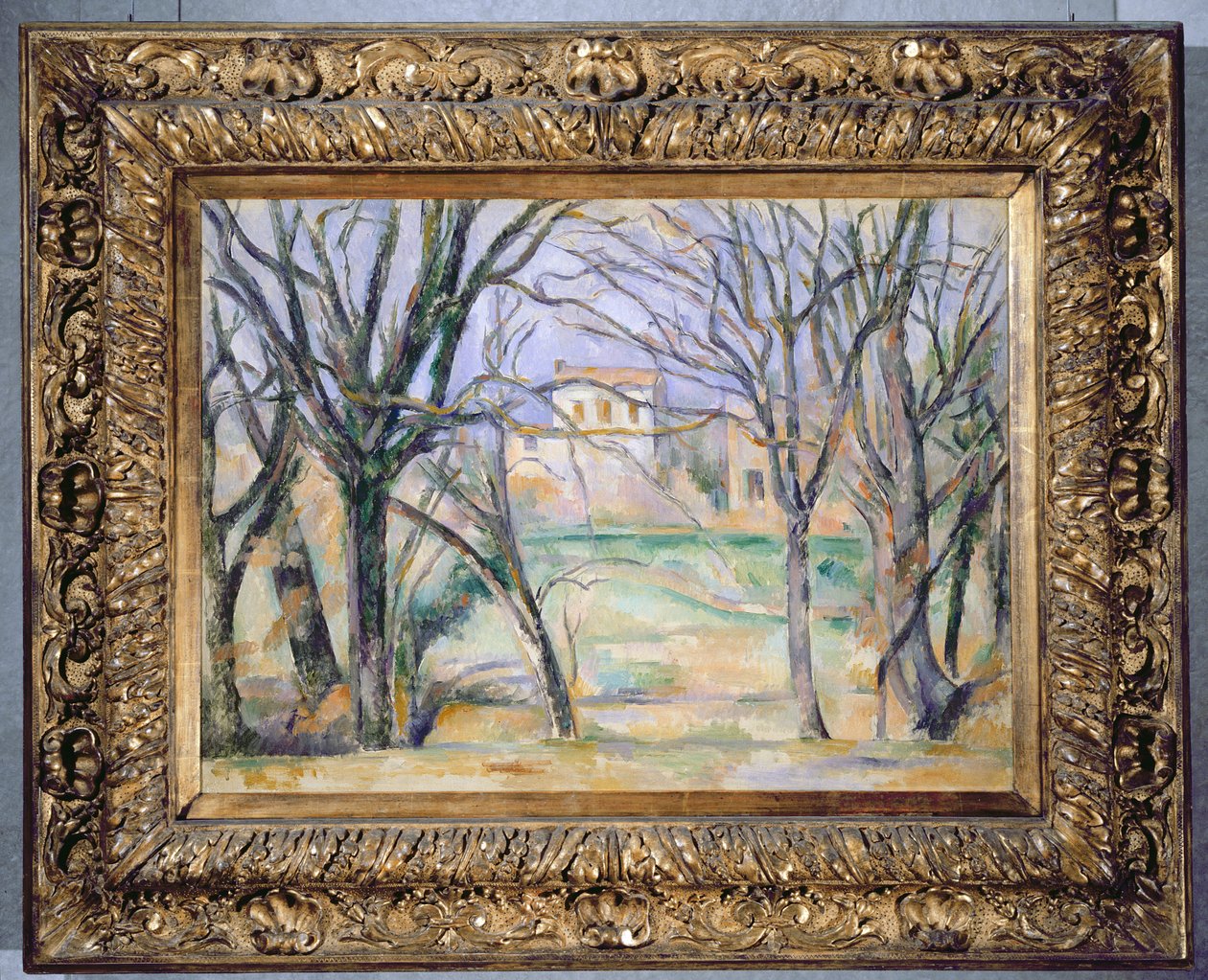 Fák és házak, 1885-86 (lásd még: 393802) alkotó: Paul Cézanne