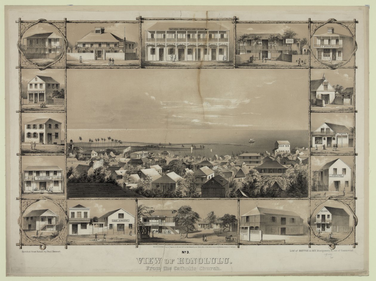 3. Honolulu nézete. A katolikus templomból alkotó: Paul Emmert