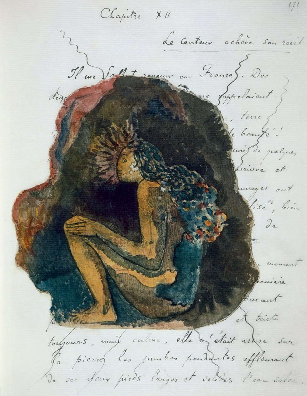 Egy bennszülött istenség a „Noa Noa, Voyage a Tahiti”-ből, 1926-ban alkotó: Paul Gauguin