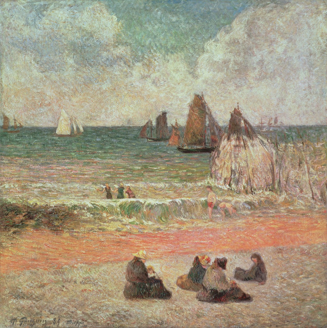 Fürdés, Dieppe, 1885 alkotó: Paul Gauguin