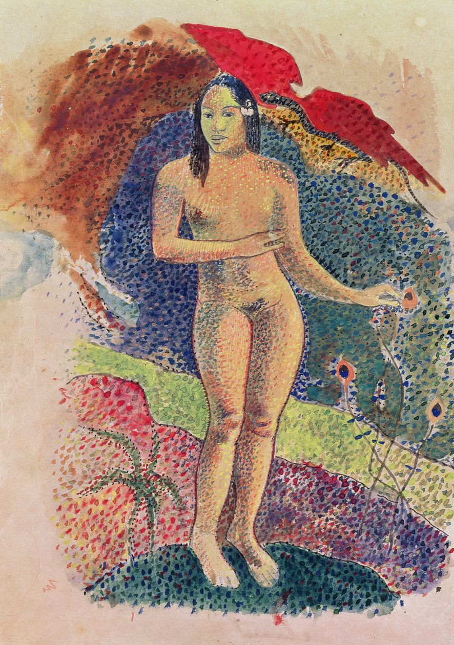 Női tahiti meztelen alkotó: Paul Gauguin
