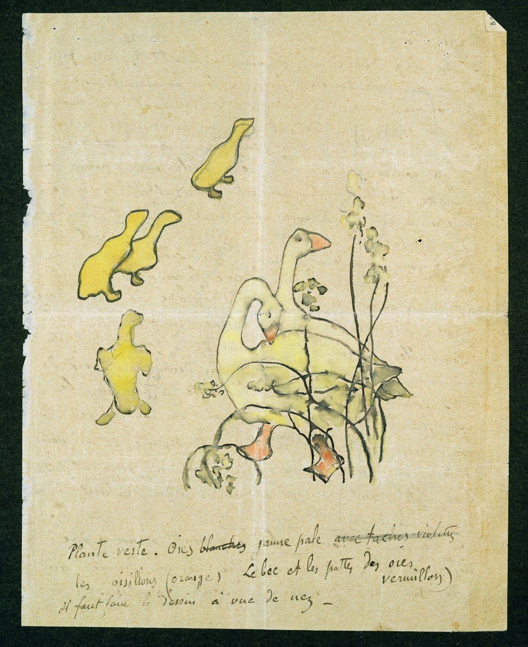 Libák és libák (wc és tus, papír) alkotó: Paul Gauguin