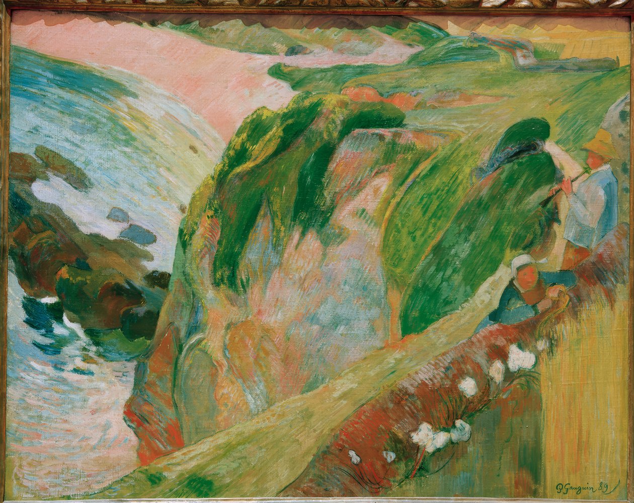 Pásztor furulyás a sziklákon alkotó: Paul Gauguin