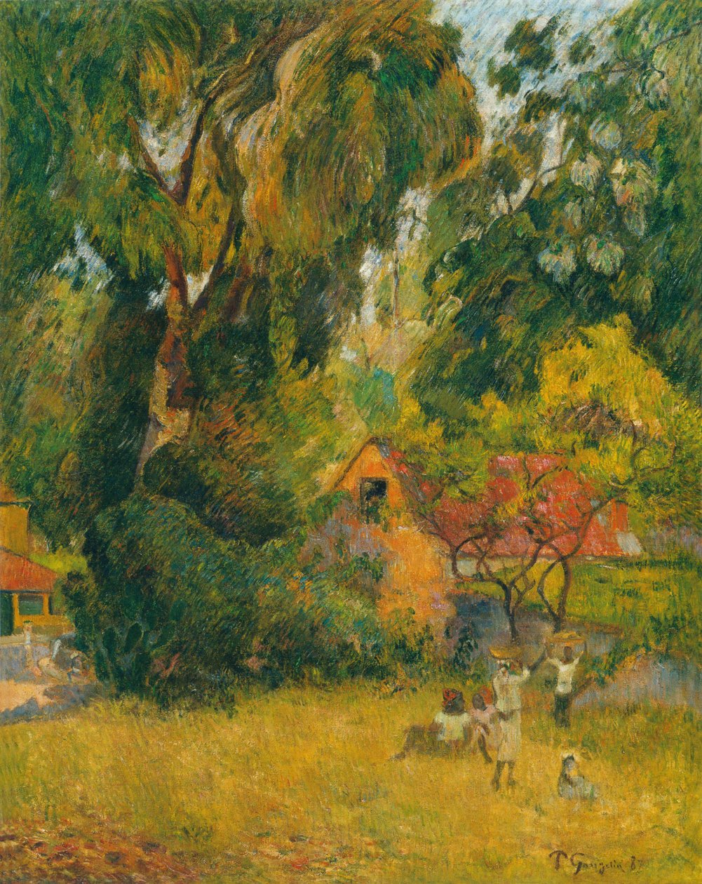 Kunyhók a fák alatt alkotó: Paul Gauguin