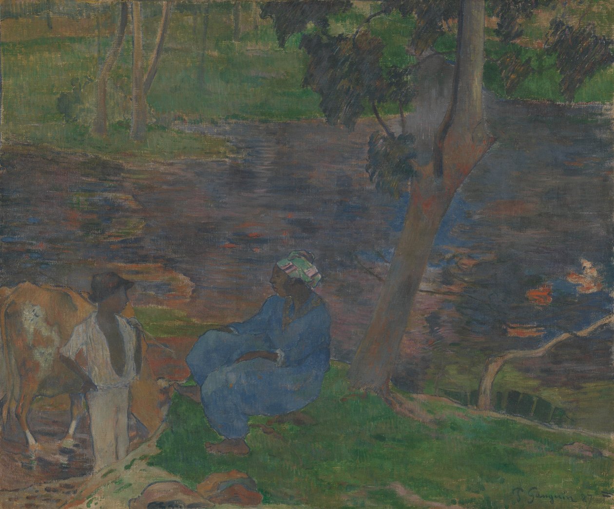 A folyó partján Martinique-on alkotó: Paul Gauguin