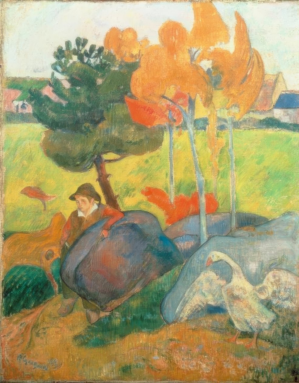 Petit Breton libával alkotó: Paul Gauguin