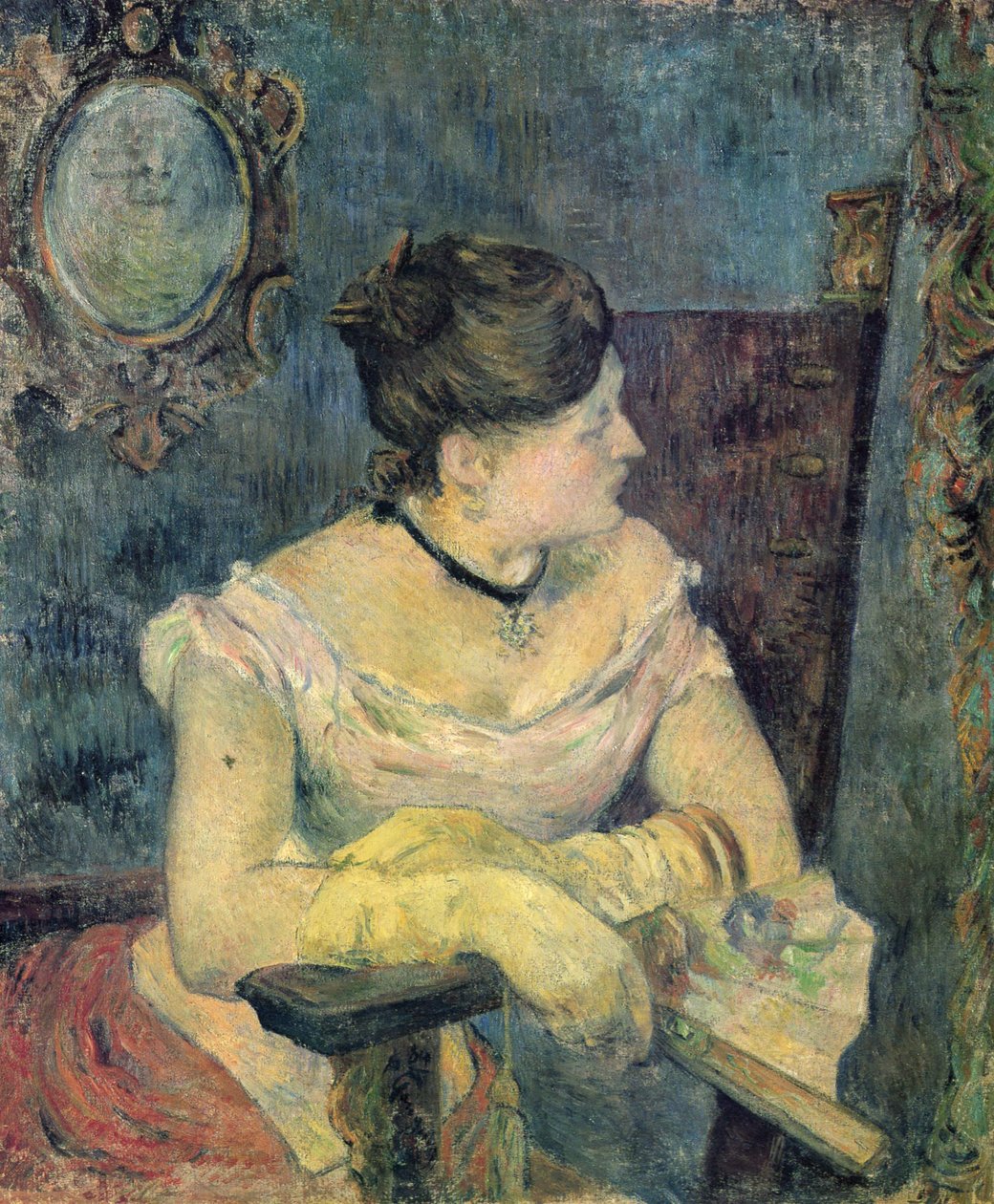 Mme Gauguin portréja estélyi ruhában alkotó: Paul Gauguin
