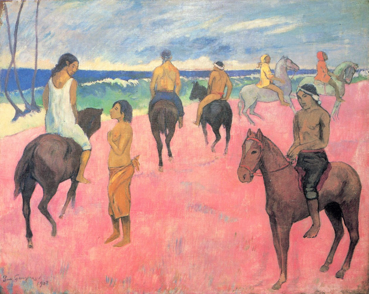 Lovasok a tengerparton alkotó: Paul Gauguin