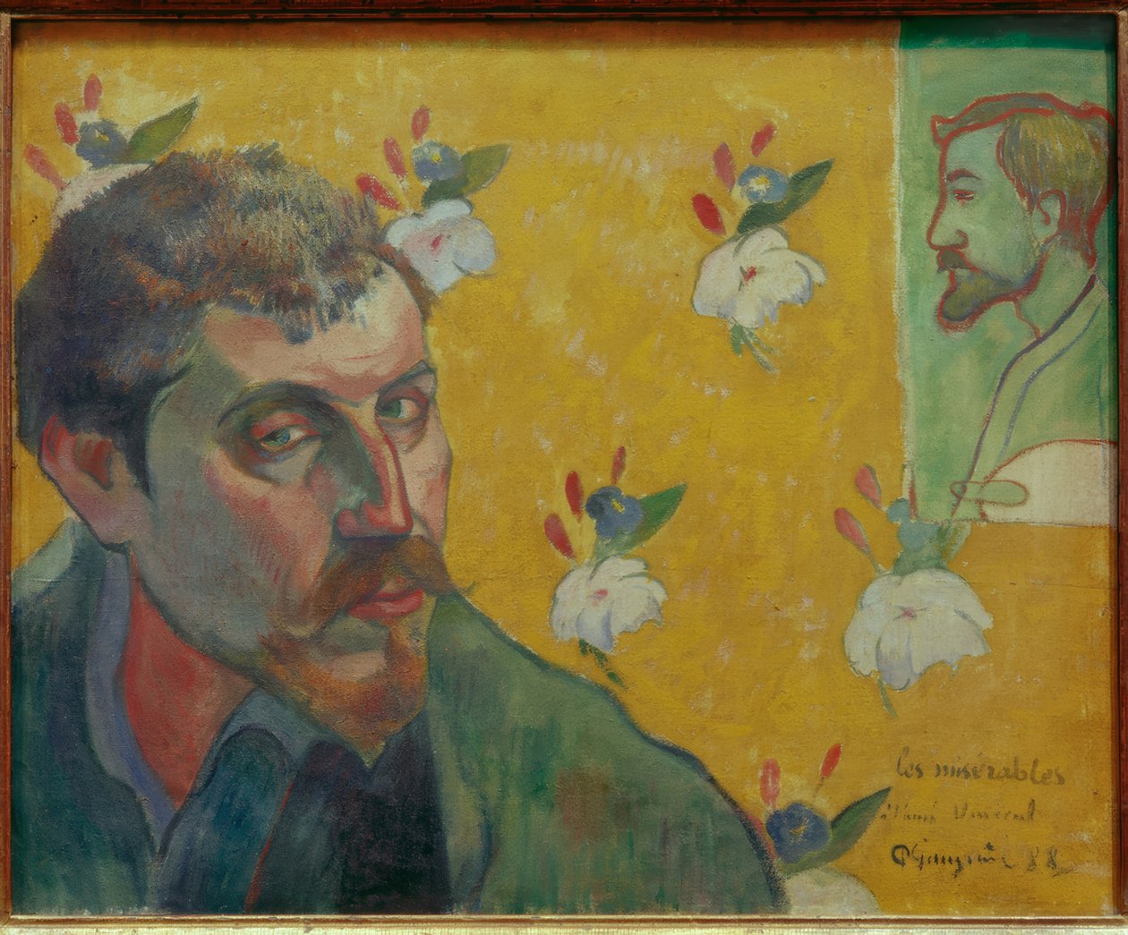 Önarckép Bernard portréjával, Vincent van Goghnak (Les Misérables) alkotó: Paul Gauguin
