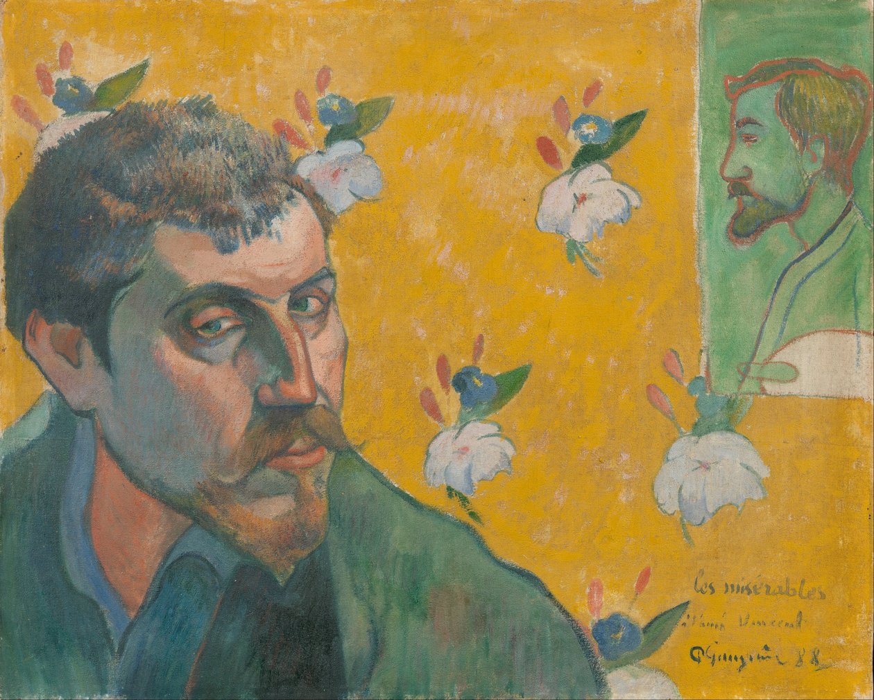 Önarckép Bernard arcképével, alkotó: Paul Gauguin
