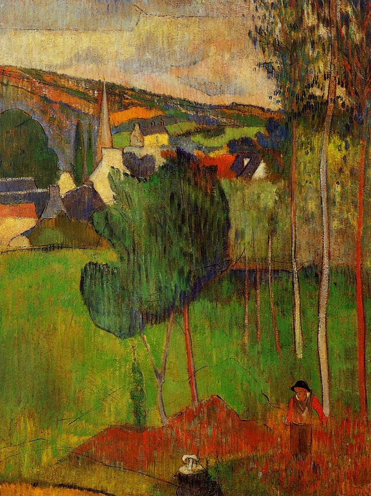 Kilátás a Pont-Aven-re Lezavenből alkotó: Paul Gauguin