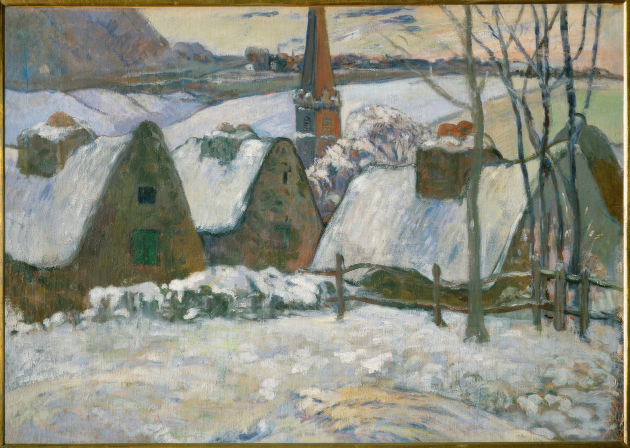 Breton falu a hó alatt alkotó: Paul Gauguin
