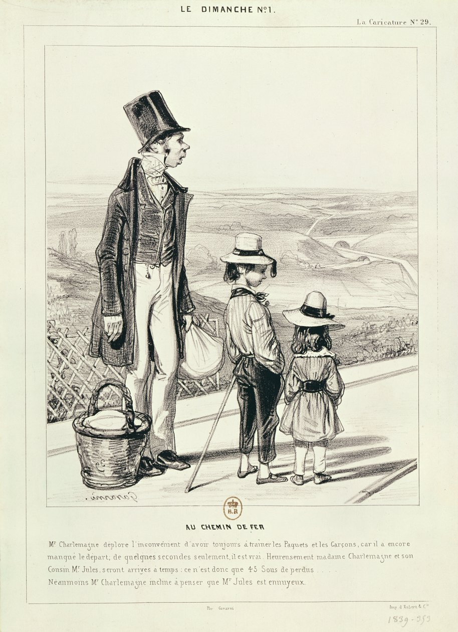 "Au Chemin de Fer", 29. sz., "La Caricature" (Karikatúra) alkotó: Paul Gavarni