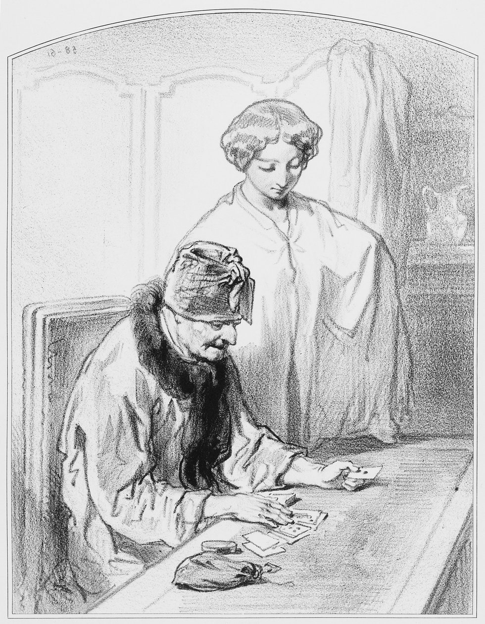 Siker, 12. tábla a Les Toquadesből, 1858 alkotó: Paul Gavarni